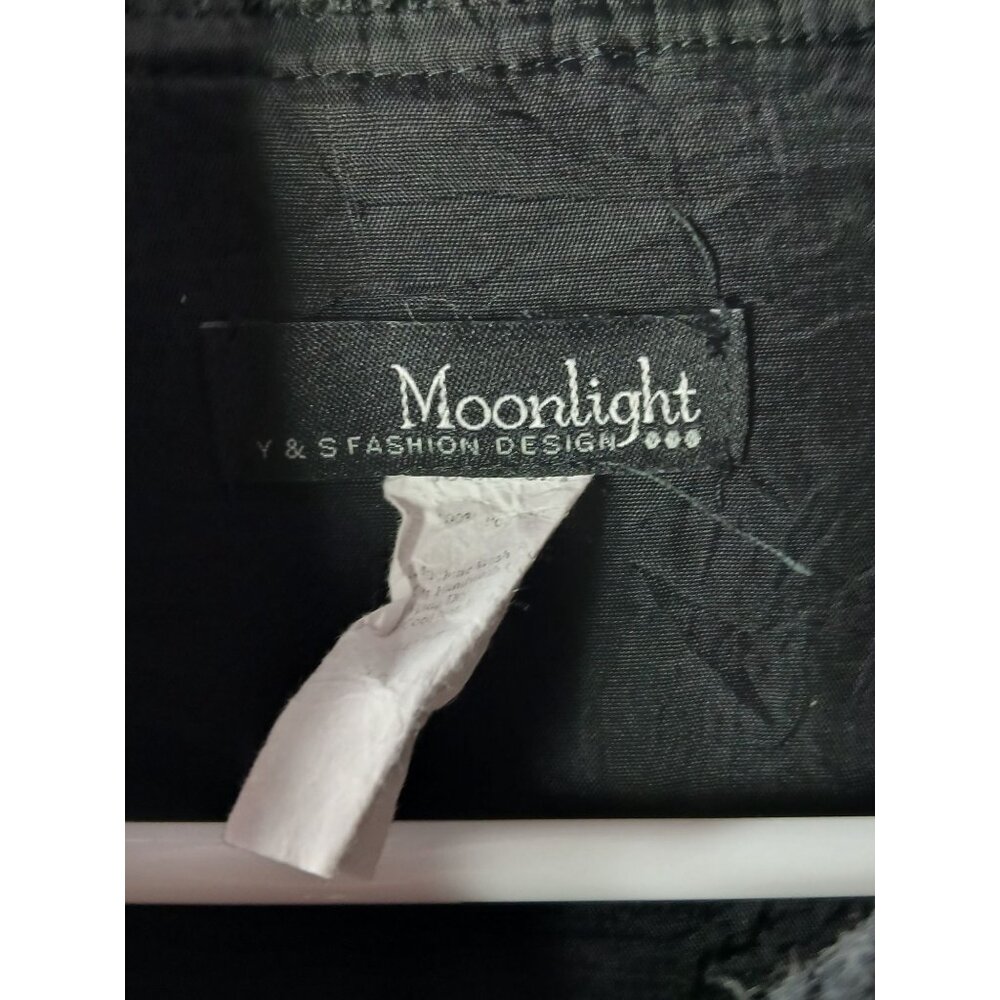 Moonlight Y&S Womens Crinkle Gray Black Grid Button Jacket Size L Pouch Pockets - Picture 7 of 16